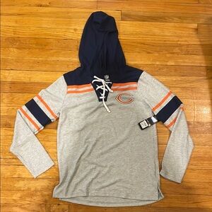 NFL Navy and Gray Hoodie with Orange Stripe
